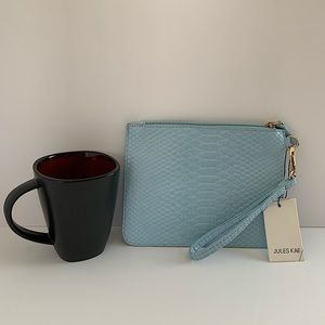 Jules Kae baby blue wristlet